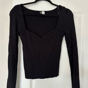 H&M Black Ribbed Women's Top
